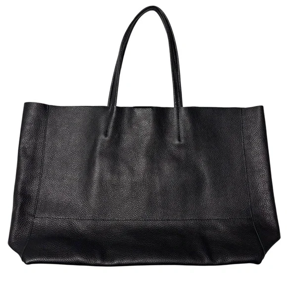 Adoratti Leather Carryall Tote Black Italian Leather NWOT Elegant Tote Bag - Picture 3 of 16